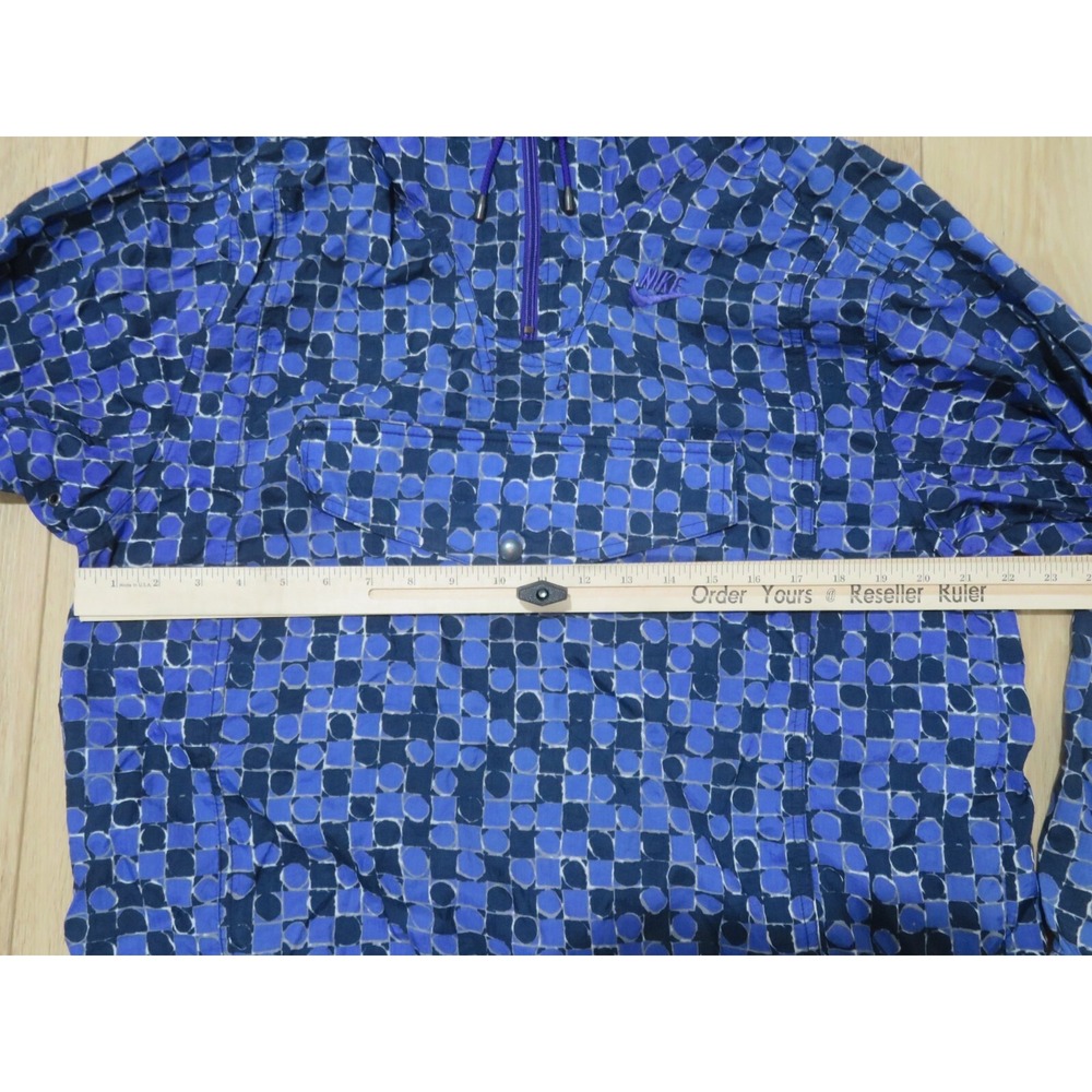Vintage 90s Nike 1/4 Zip Mens Small Windbreaker Warmup Jacket Purple Hip Hop - Picture 5 of 11